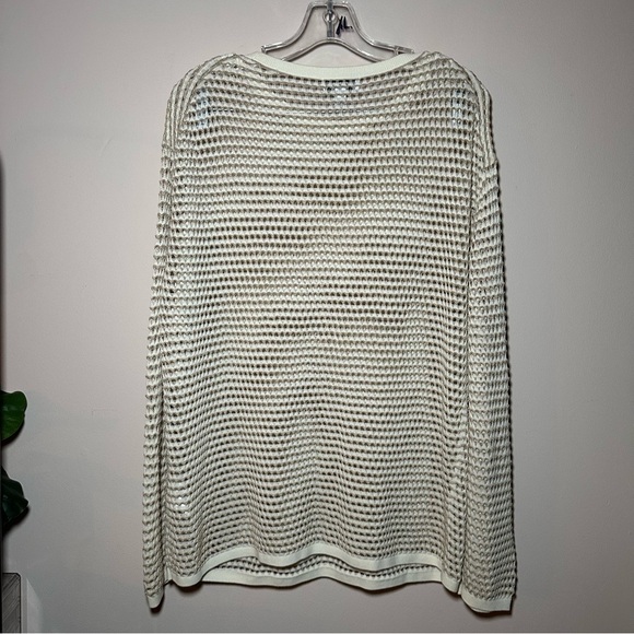 COS Cream Knit Fishnet Coverup Long Sleeve Tunic Sweater Size Small - Picture 12 of 15